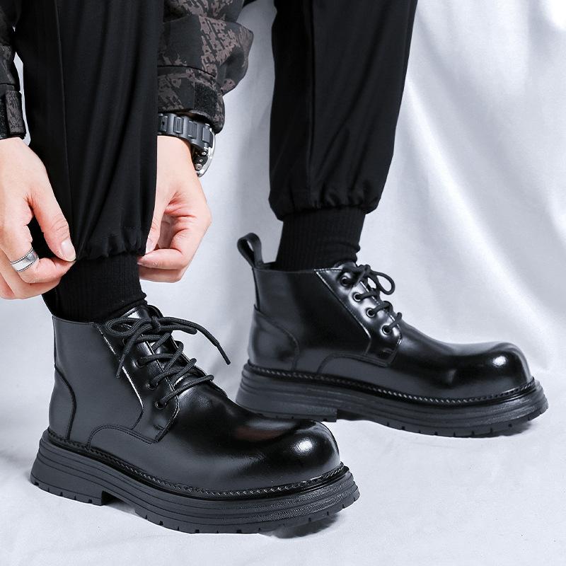 Autumn Martin Boots Men's British Style Versatile Short Boots Retro Locomotive Boots Thick-soled Heightening Tooling Boots 70069-R