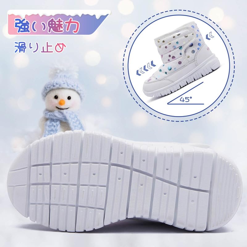 Ziitop Snow Snowshoes for Boys and Side Easy To Winter Shoes for Snow Sizes Kids' Boots, Girls, Waterproof, Warm, Lightweight, Non-Slip, Zipper, Wear,
