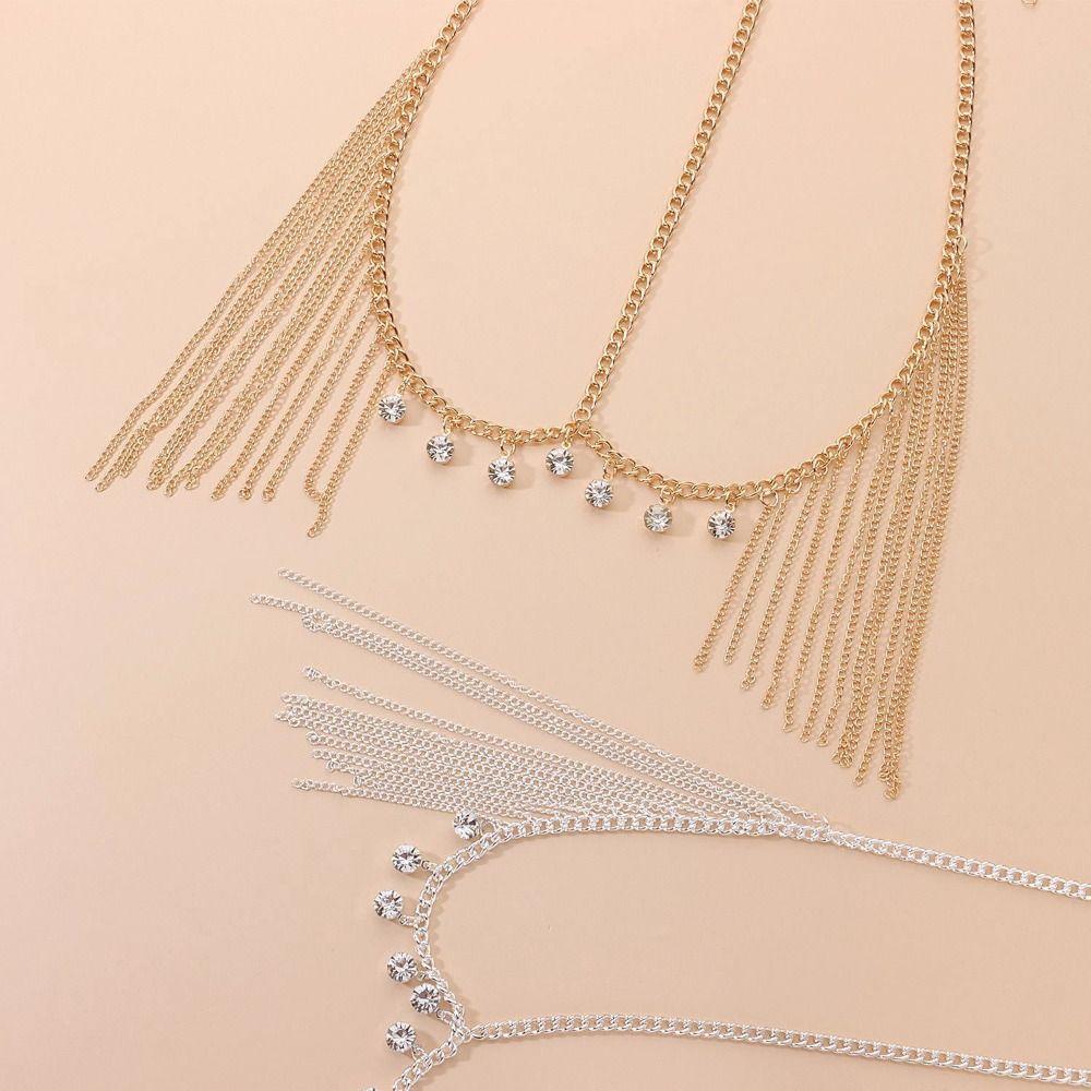 Rhinestone Tassel Hair Chain Retro Ethnic Style Hair Accessory Rhinestone Tiara Wedding