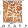 Rustic Brown Floral Plant Shower Curtain Earth Tone Bohemian Style 72x72 Inches