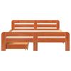 Solid Wood Bed Without Mattress Wax Brown 140x200 Cm Pine Wood