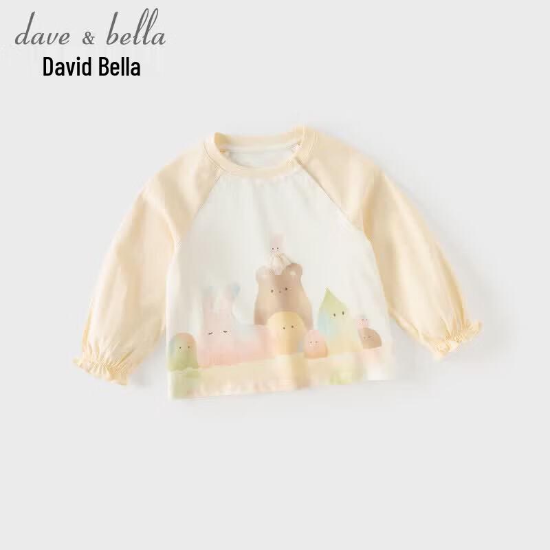 Dave & Bella Girls' Cartoon Long-Sleeve Cotton T-Shirt