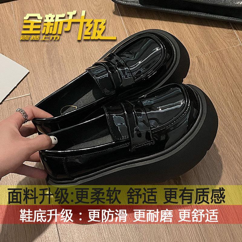 

Маленькие кожаные туфли на платформе и высоком каблуке в британском стиле для женщин, весна и осень 2025 года, новые туфли Мэри Джейн для увеличения роста у мужчин 35