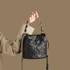 Bucket Bag Women's New Women's Bag Leather Shoulder Messenger Bag High-end Portable Chain Bag