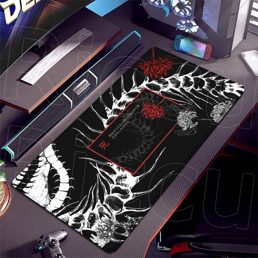 XXL HD Gothic Pattern Black Mouse Pad Rug Large Computer Office Game Table Rubber Anti-slip Keyboard Desk Mat 400x900mm MousePad
