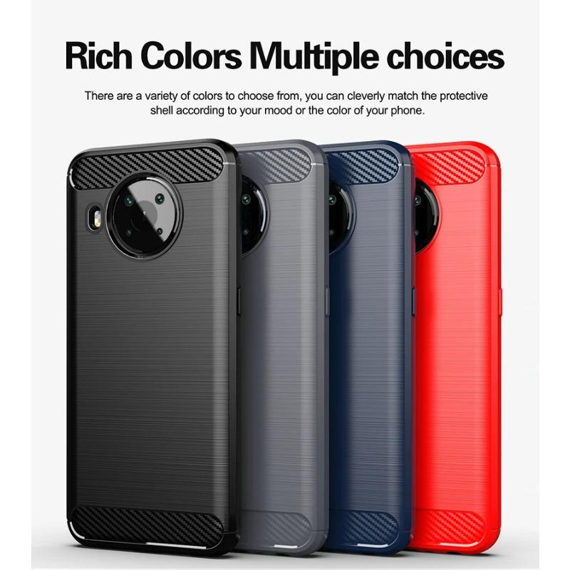 Für Nokia X10 Hülle, Für Nokia X10 Bumper Silikon Anti-Klopf Carbon Fiber Shell Zurück Hülle Für Nokia X10 X 10 Hülle 6,67 Zoll