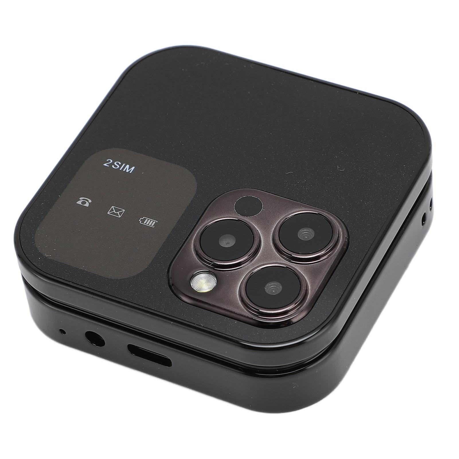 

Розкладний мобільний телефон 2G для людей похилого віку Телефон із двома SIM-картами та великими кнопками зі світлодіодним ліхтариком HD-камера на задньому плані FM чорний