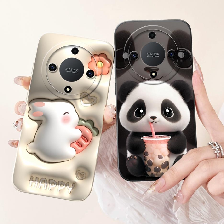 For Honor X9b Case Magic6 Lite ALI-NX3 Cute Panda Cartoon Cover Shockproof Phone Case For Honor Magic 6 Lite HonorX9b Soft Shell
