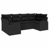 Set Divano da Giardino con Cuscini 6 pz Polyrattan Nero