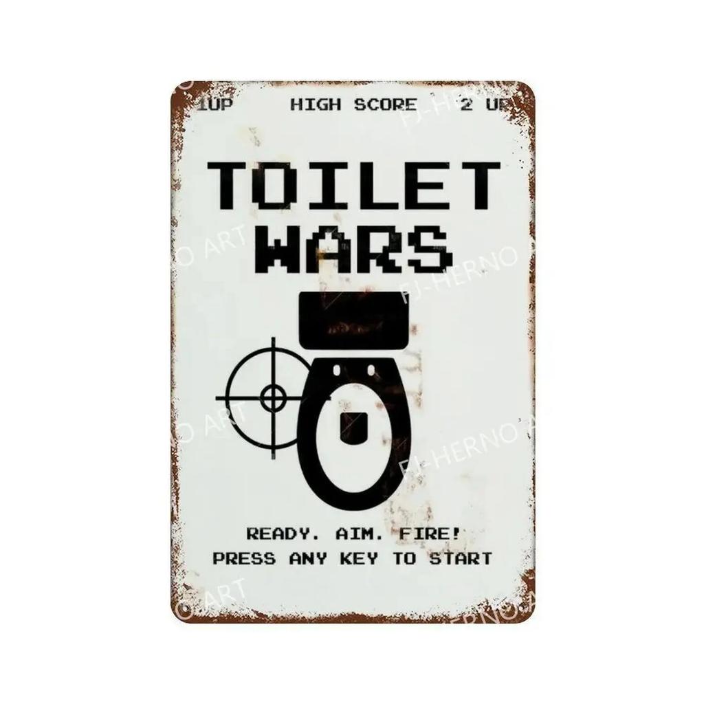 Letrero de Metal HD Divertido Decoración de Pared para Baño Retro Humor de Baño Señal WiFi Lávate las Manos para Baño Bar Cafetería