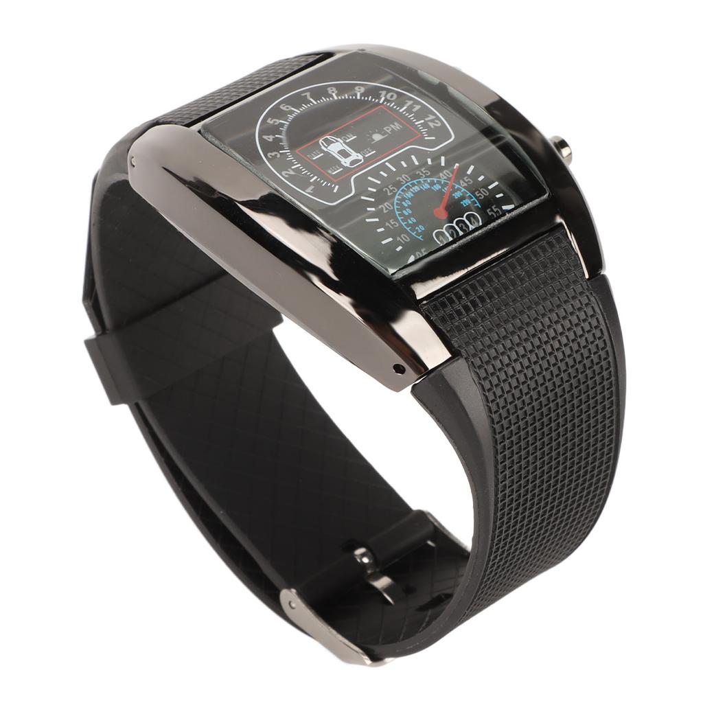 LED Display Aviation Watch High Accuracy Wrist Watches Comfortable Wearing LED Watch with Time and Date Display Black