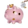 Crown Piggy Bank for Girls, Ceramic Princess Pig Money Bank for Kids with Safe Rounded Corners, Cute Pink or White Savings Jar for Bedroom Decor, Fin