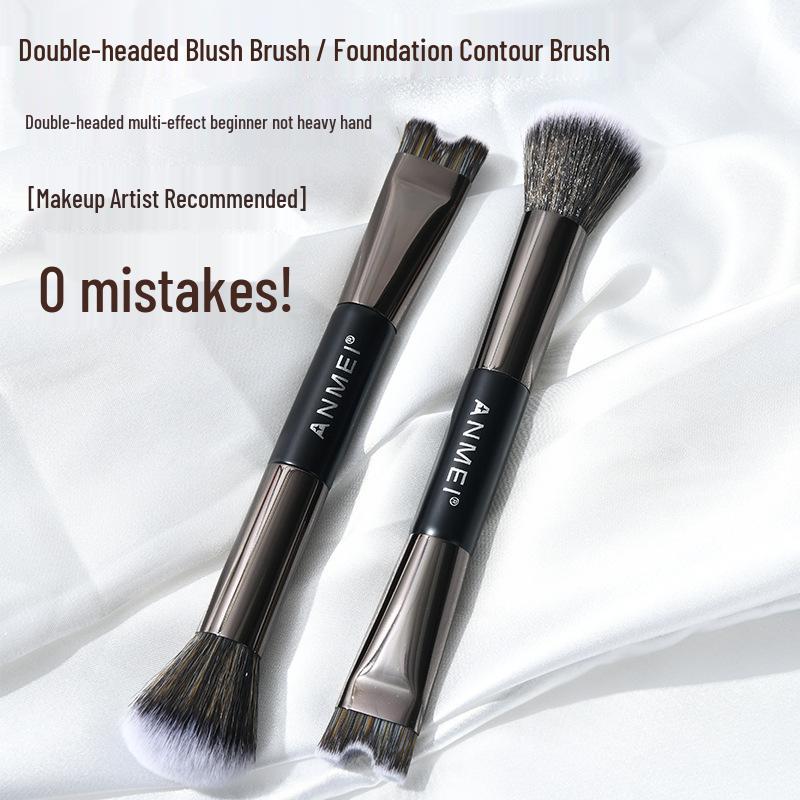 Double-Ended U-Shaped Nose Shadow & Highlighter Brush – Portable Makeup Tool for Foundation & Concealer