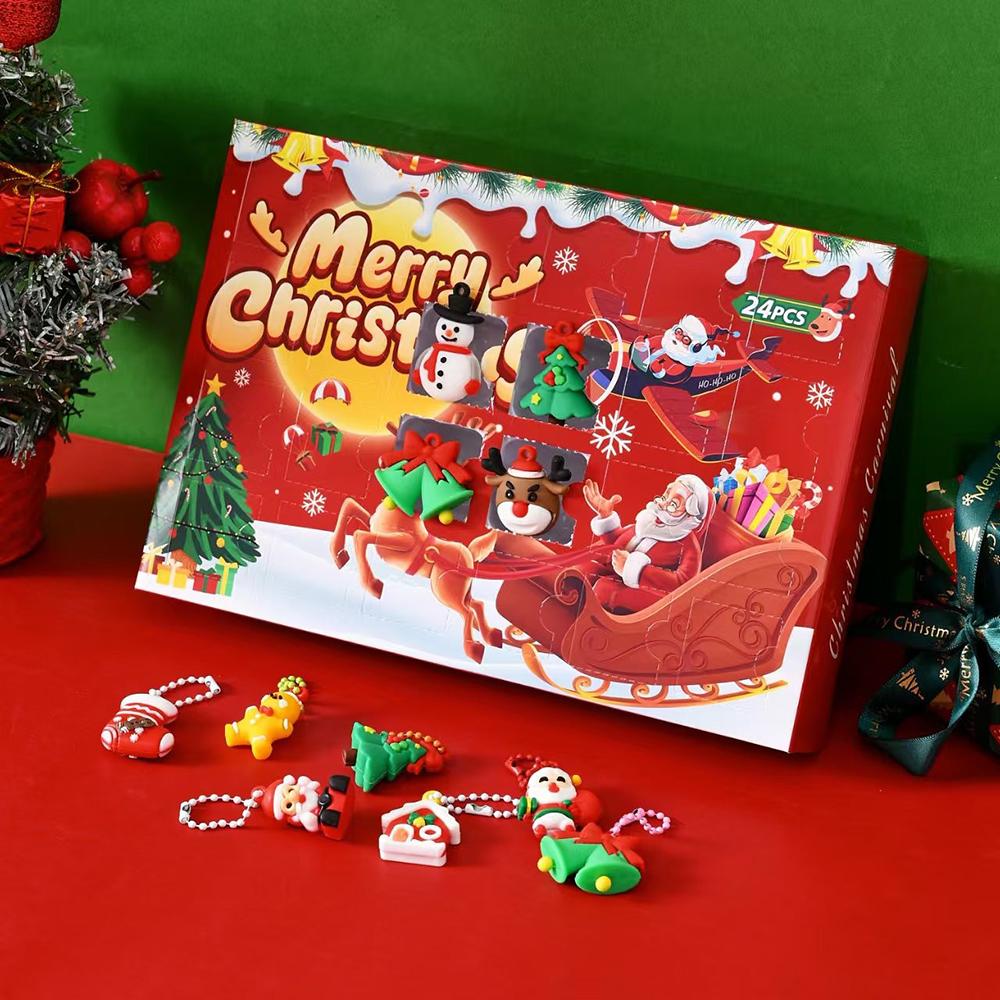 Vánoční adventní kalendář Dárky Krabička s pokladem Dekorace Dárky Figurka Věci pro DIY Vánoční kalendář Dárek