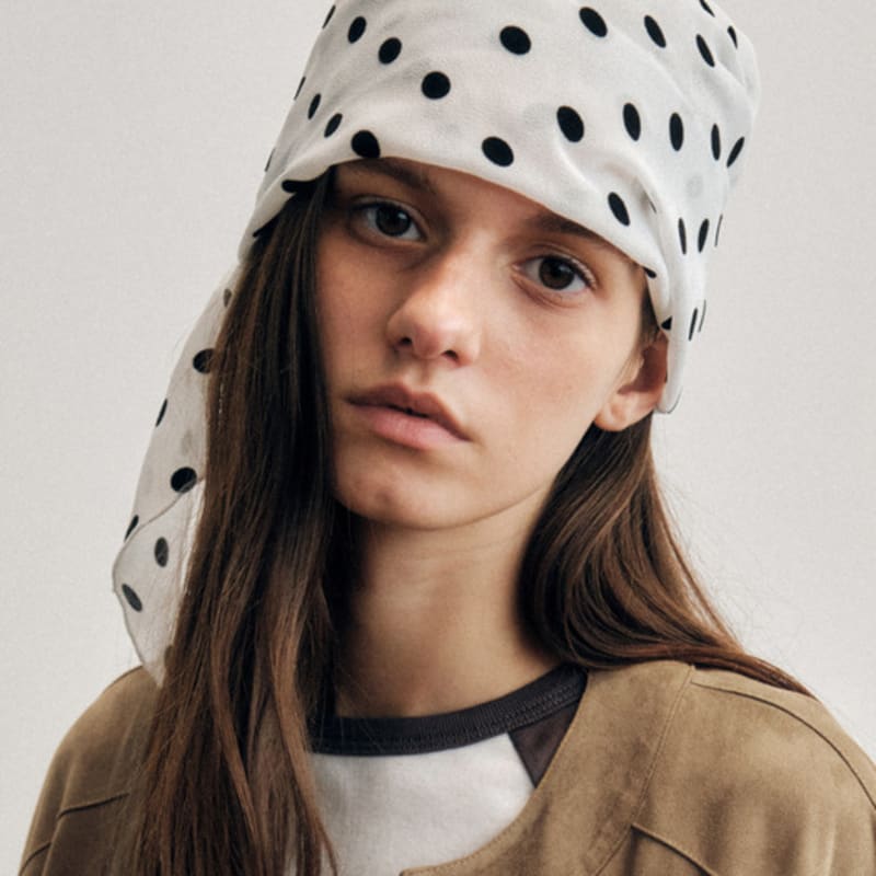 CITTA Flock Dot Scarf_CTA932(White)