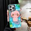 Capa de Celular à Prova de Choque Fofa de Desenho Animado de Axolote para iPhone 18 17 Air 16 16E 15 Pro Max 14 Plus 13 Mini 12 Capa Traseira Anti-Queda Fundas
