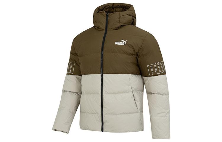 PUMA Power Hooded Down Puffer Down Jacket Men s Army Green 676032-68 XS