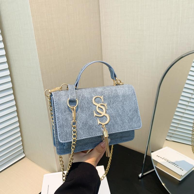 Stylish Blue Green Gray Retro Chic Trendy Sling Crossbody Small Square Bag For Women