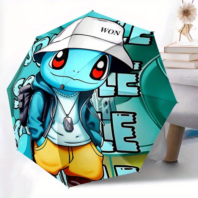 1pc Squirtle, Streetwear Automatic Folding Umbrella - Lightweight, Retractable Design with 8-Rib Durability, Perfect for Outdoor80