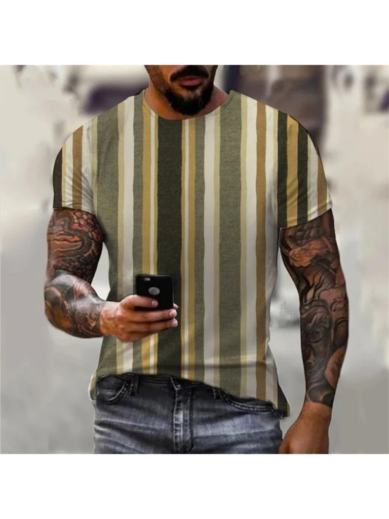 3D Printed Street Hip Hop Men Women Stripe Print T-Shirt Daily Casual Oversized Sportswear Gym Tops Ropa Hombre Summer Short Sleeve Tees