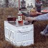 Outdoor Camping Storage Box With Raised Top, Large Capacity Picnic Folding Storage Box, Car Backup Organizer