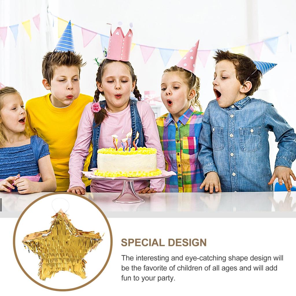 Toyvian Pinata Star Pinata Paper Pinata Cute Confetti Surprise Hit Party Supplies Funny Sweets Celebration Birthday Party Game Decoration Tools 1