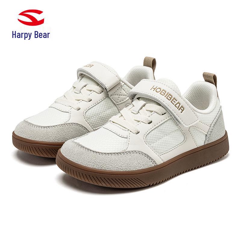 Happy Bear Children s Velcro Casual Shoes for Spring & Autumn - Breathable, Wide-Toed Design 38 бежевый