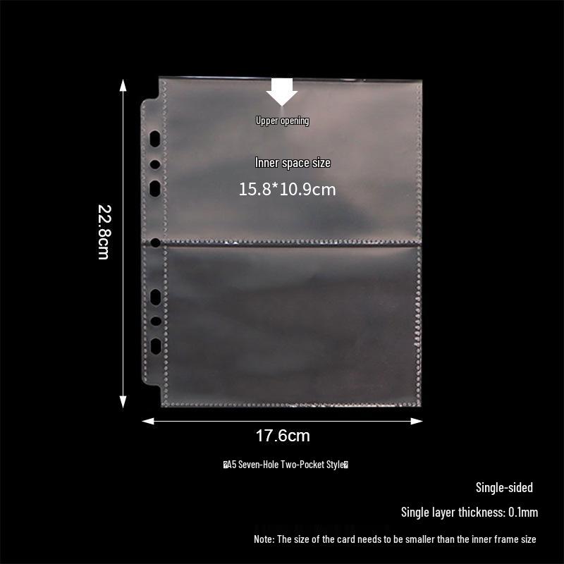 Large A5 Korean Style 3-Hole Strap Loose-Leaf Photo and Card Album Strap A5 Wide 3-Hole Binder (Photo Album)
