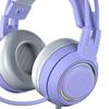 Cat Ear Headphones with Noise Reduction Detachable Ear Gaming Headset Microphone, Ears, All-Wrap Cups, Over-Ear (Purple)