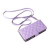 For iPhone 17 Case Zipper Wallet Rhombus PU Leather Crossbody Phone Cover