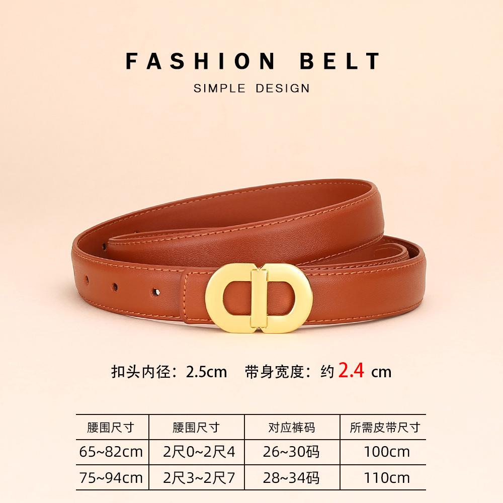 

Ремень женский кожаный декоративный ремень для пиджака простой высококачественный ремень из чистой коровьей кожи для джинсов 110cm оранжевый