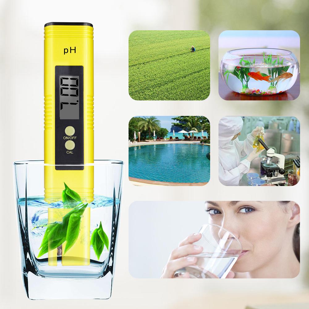 0-14 PH Meter Digital PH Measuring Water Quality Purity Automatic Calibration Aquarium Pocket Pen for Laboratory Aquarium Pool