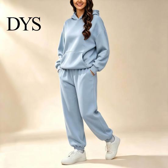 Gym Workout Clothing Women's Two Piece Tracksuit Set, Long Sleeve Hoodie & High Waisted Soft Set Joggers Sweatpants, Casual Sportswear Matching Outfit