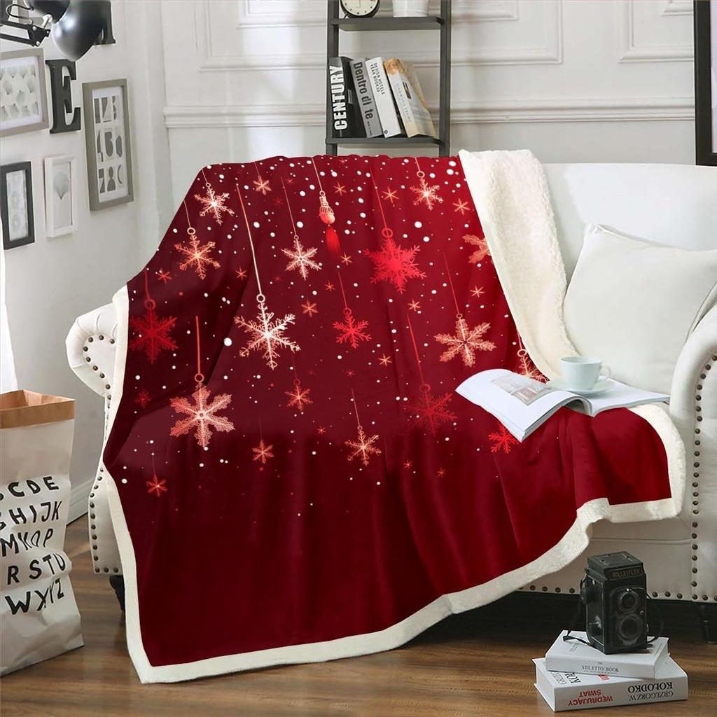 Merry Christmas Fleece Blanket for Kids Boys Girls Xmas Gnome Santa Claus Sherpa Blanket, Happy New Year Blanket Festival Themed