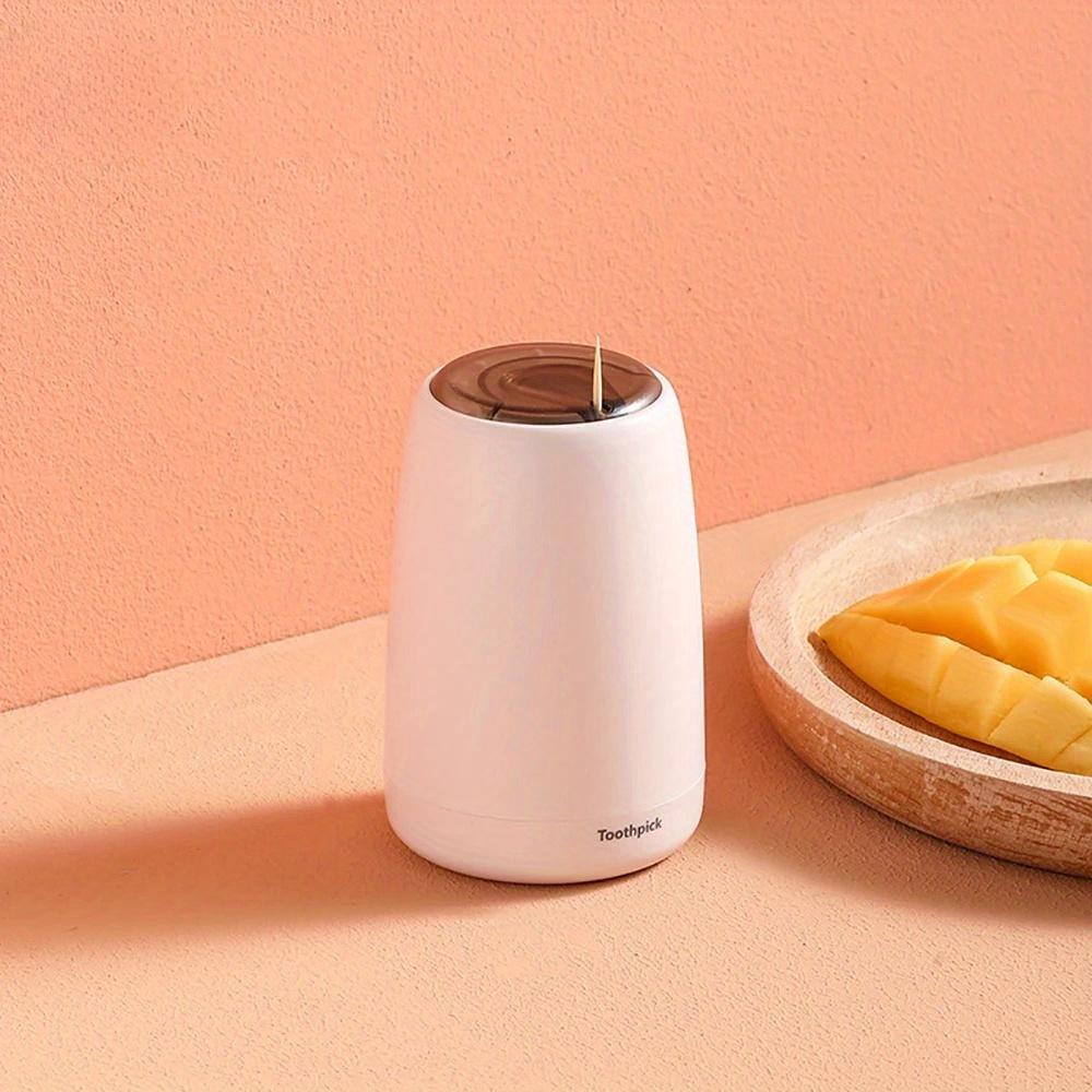 Creative Automatic Toothpick Holder Container Household Table Toothpick Box Plastic Push-Type Round Storage Toothpick Dispenser