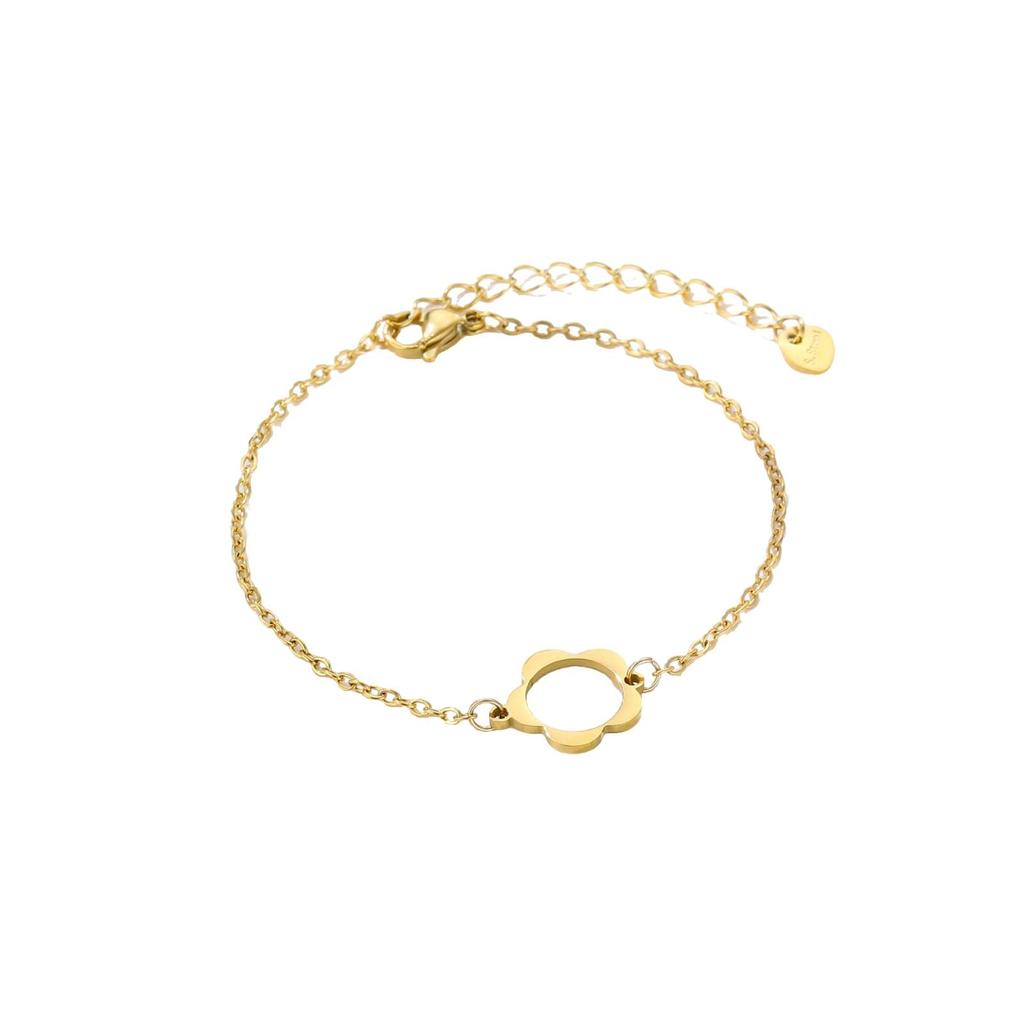 Flower Charm Bracelet for Women Grils Stainless Steel Fashion Jewelry Gift