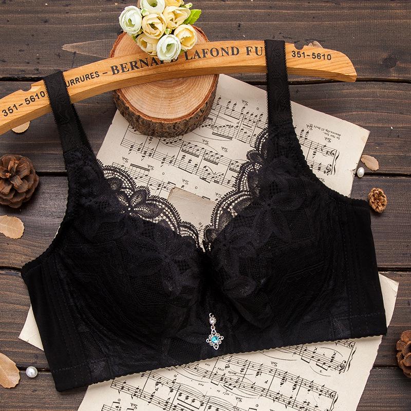 Large Size Thin Bra for Women with Steel Rims Large Size Full Cup Bra Adjustable and Gathered Bra