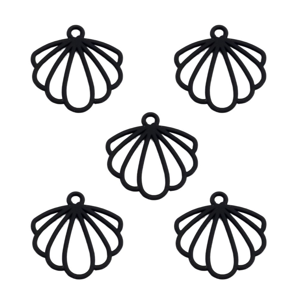 5Pcs Zinc Alloy Scallop Charms Hollow Out DIY Jewelry Earring Making Accessories Scallop Pendant