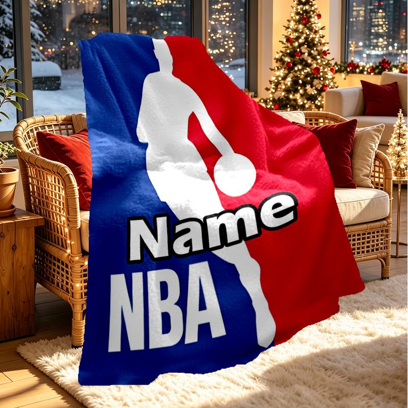 Custom Name Personalized NBA Print Blanket, Home Decor, Bedroom, Sofa, Camping, Couch, Gifts for Birthday Christmas