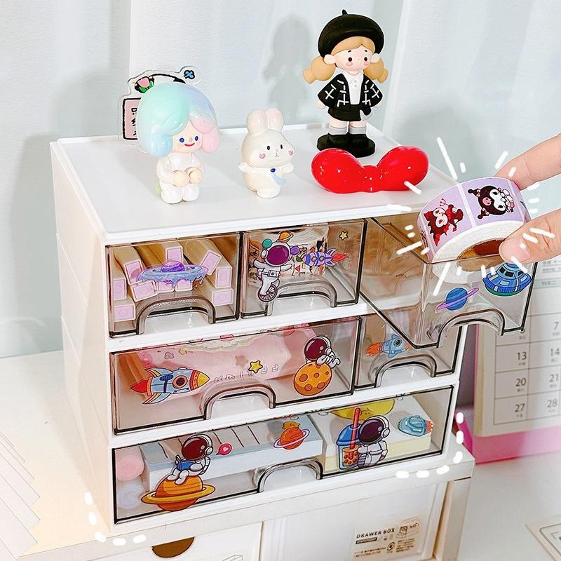 Desktop Cute Storage Box Organizer Multi-layer Drawer Table Stationery Small Items Storage Organizer Boxes Office Storage Rack