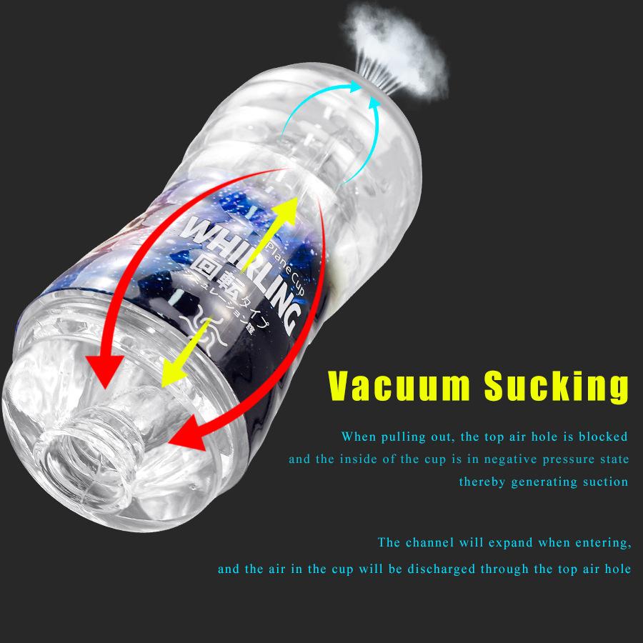 Transparent Airplane Cup Masturbator Soft Jelly Cup Glans Sucking Clip Male Penis Exerciser