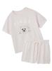 Seal Print JQD Pullover Shorts Set Pink & (PWNT252016) Women's