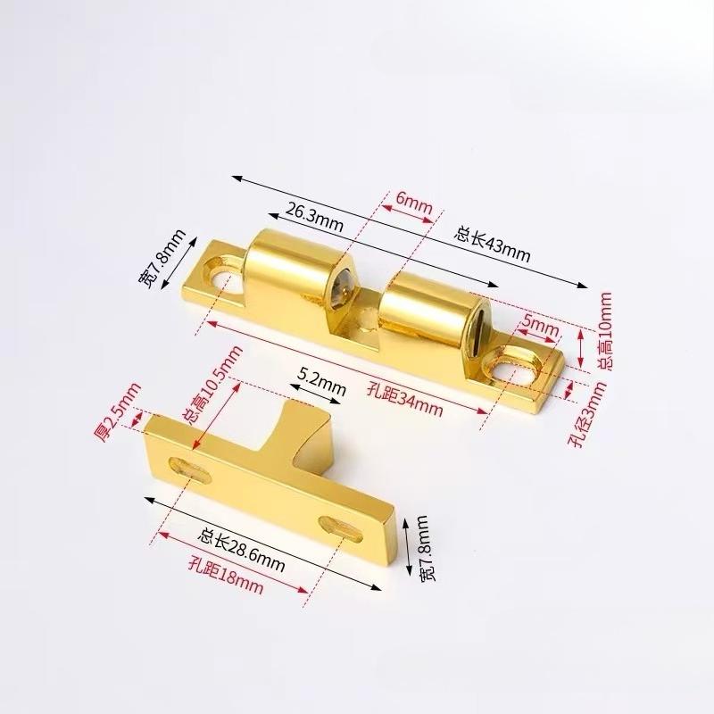 Оптовая продажа мебельная дверная шариковая защелка латунная двойная роликовая пружинная шариковая защелка защелки для шкафа дверная защелка регулируемая натяжная защелка 1pcs