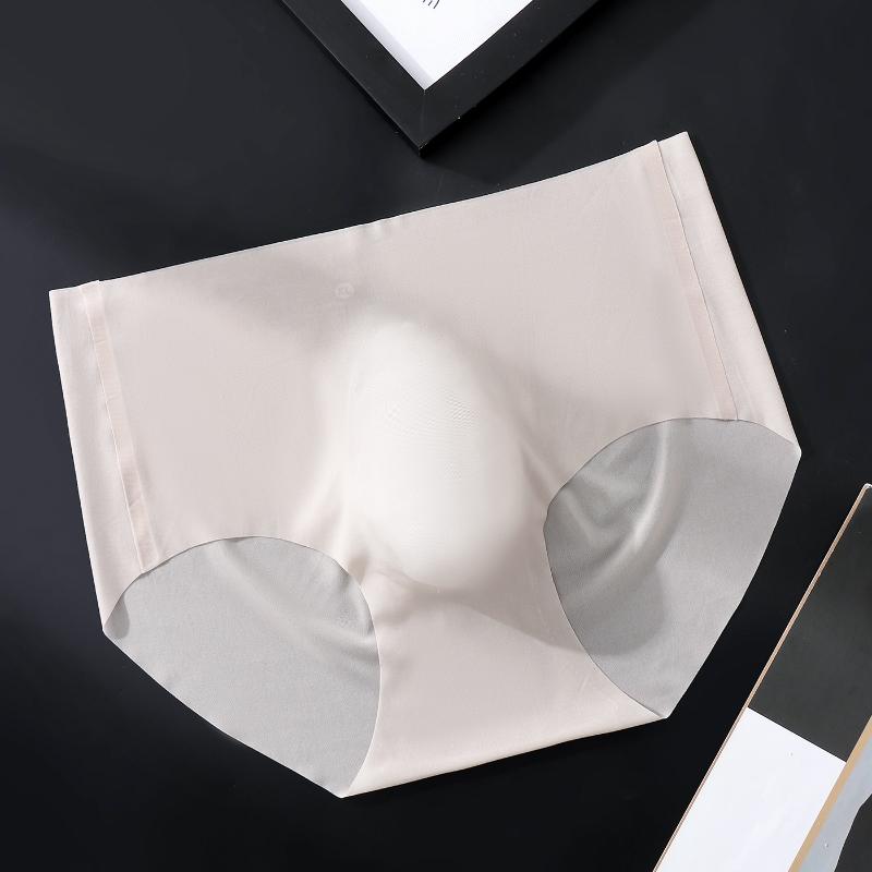 Men'S Underwear Ice Silk Seamless 3D U Convex Pouch Lingerie Underpants Breathable Briefs Ultra-Thin Sissy Lingerie