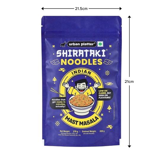Urban Platter Indian Mast Masala Shirataki Noodles, 279g (Keto-Friendly, Low-Carb, Fat-Free, Instant Noodles | Zesty Indian Mast Masala )