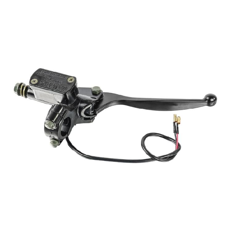 Black Motorcycle Brake Pump Assembly, 160 mm Lever, 22 mm Handlebar Mount, Aluminum Service Part for Repair Shops