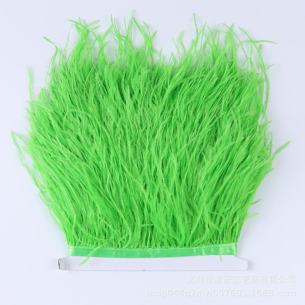 8-10Cm Ostrich Trim Khaki Feather Ribbon Fringe For Sewing High Quality Plumas Crafts Costumes Party Decoration