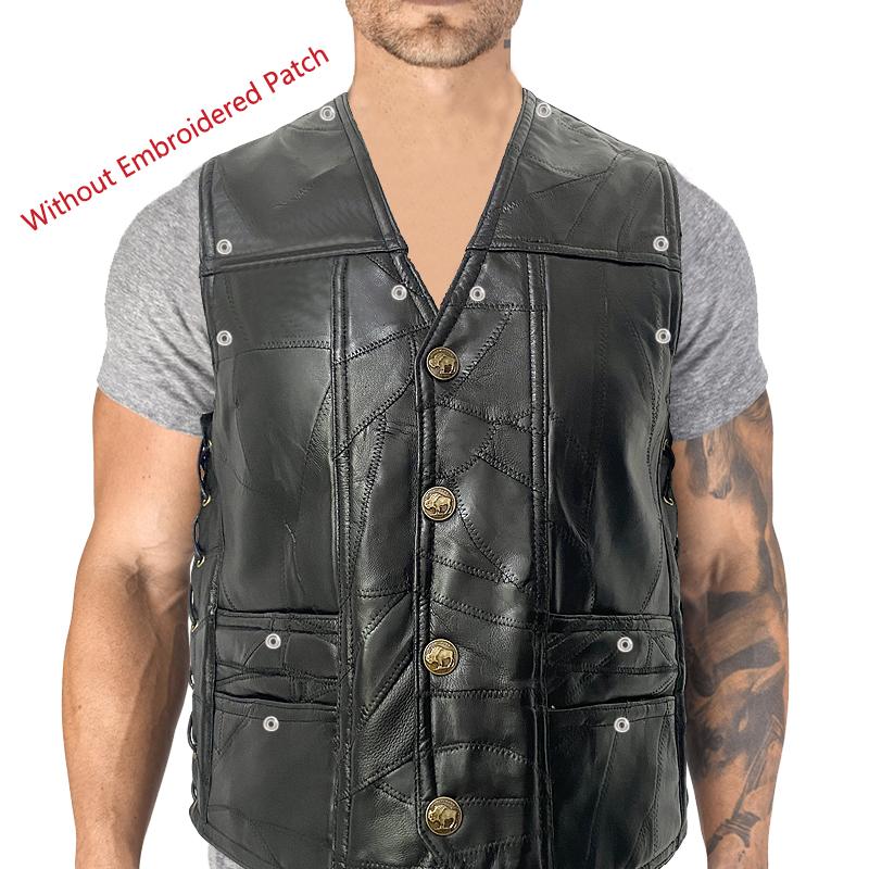 Trendy Men's And Denim Horse Oversized Embroidered Vest With Sleeveless Personalized Casual Camisole Braiding the thread Braiding the thread 06-1