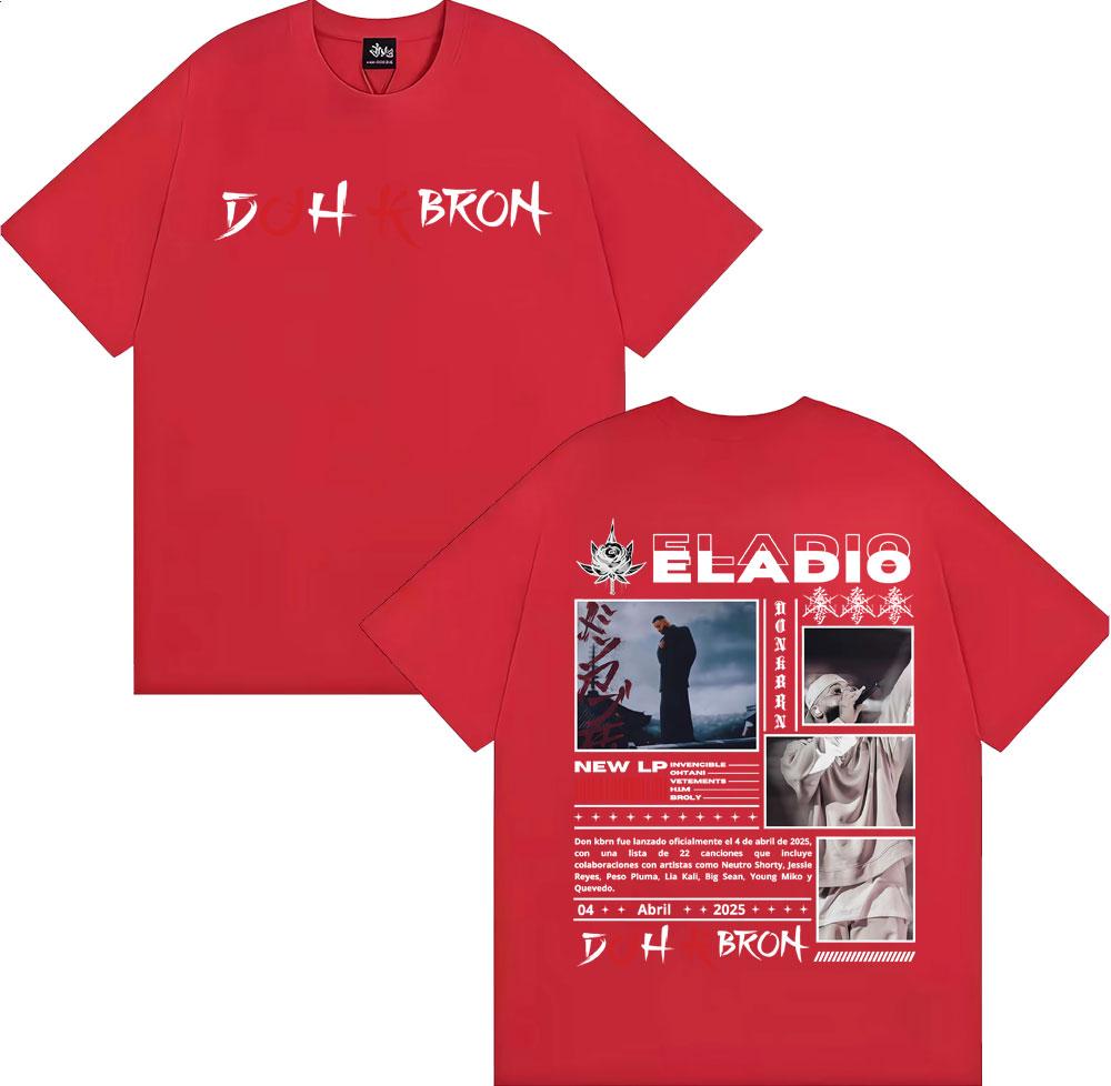 Rapper Eladio Carrion Don Kbrn 2025 Tour Tee Shirt Unisexs Unisex Harajuku Y2k Oversized TShirt Cotton Casual Short Sleeve T Shirt