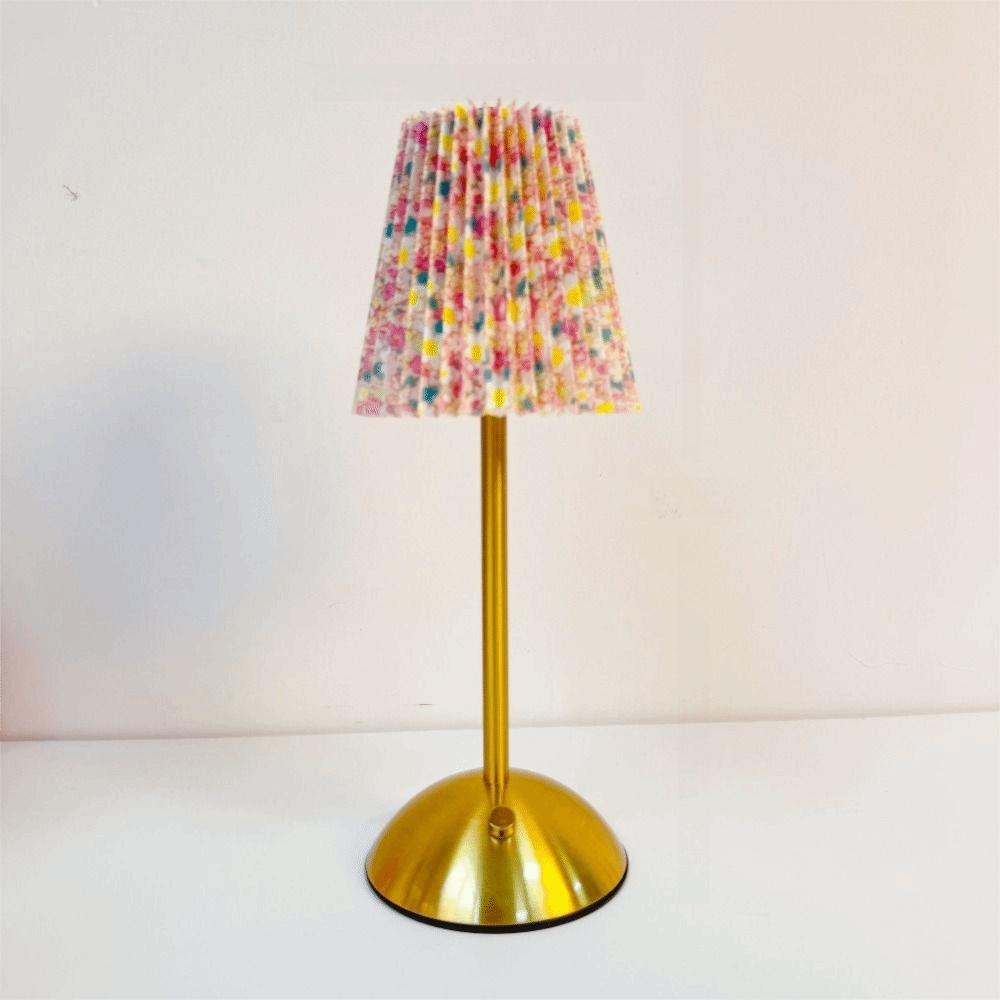 Pastoral Style Touch Bedside Lamp Fabric Shade Bedside Ambient Light LED Night Light  Restaurant